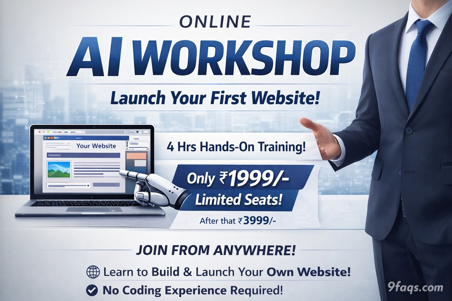 Online AI Workshop to launch your first website